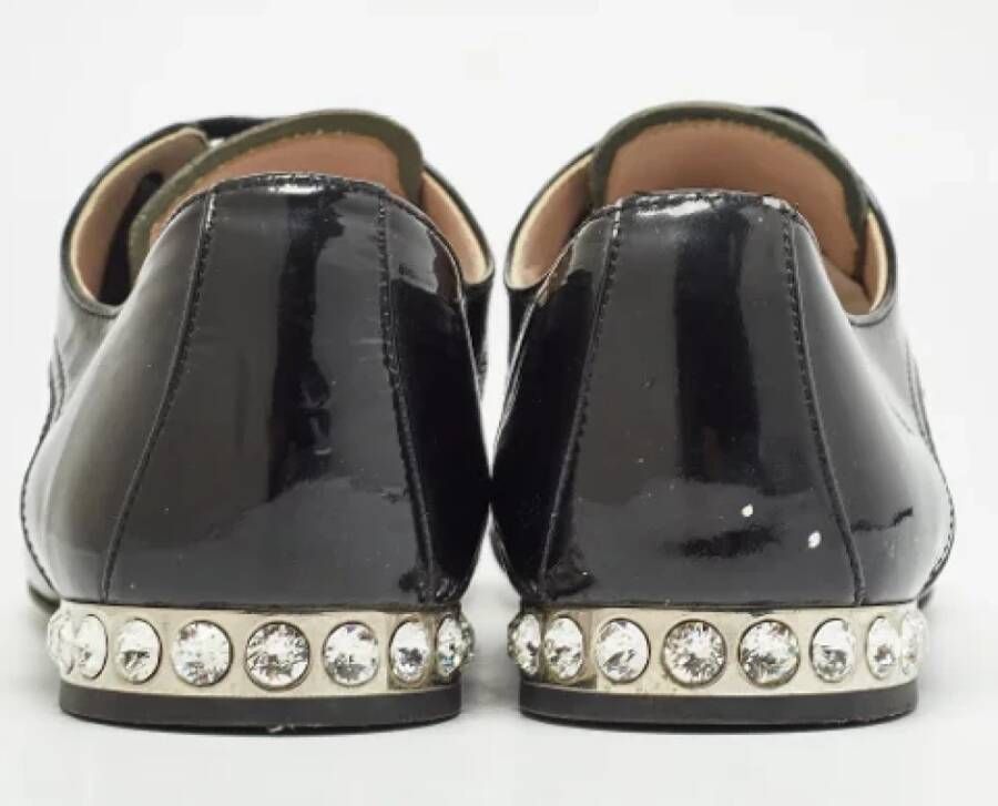 Miu Pre-owned Leather sneakers Black Dames