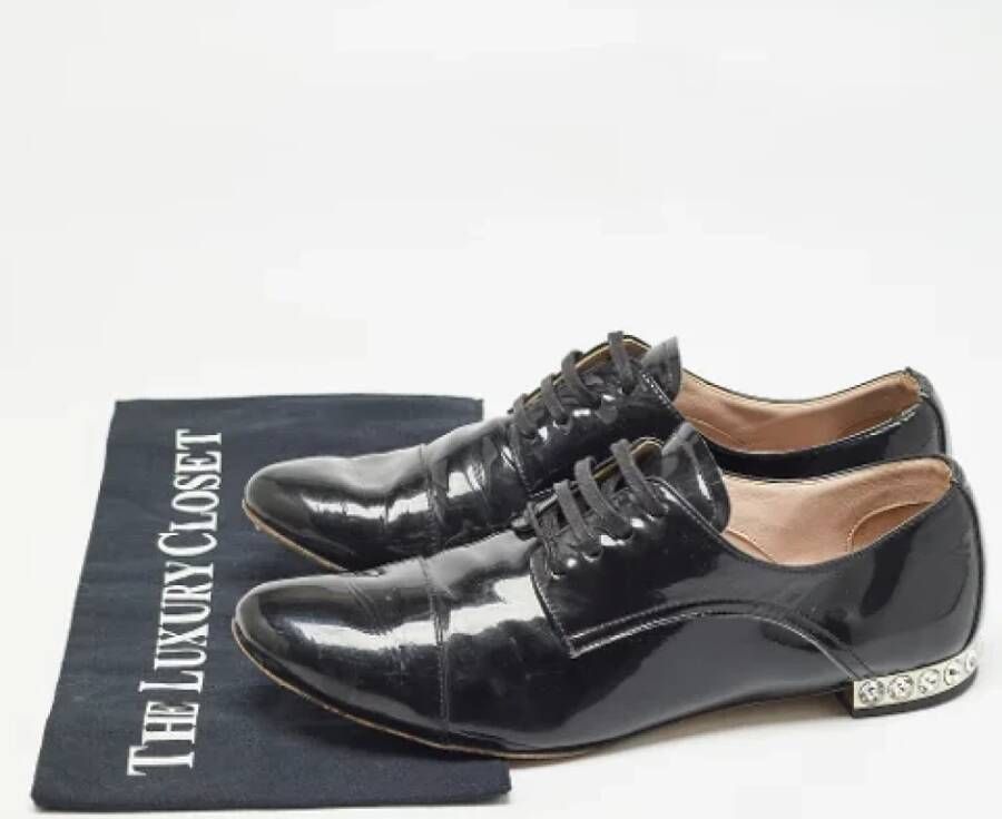 Miu Pre-owned Leather sneakers Black Dames