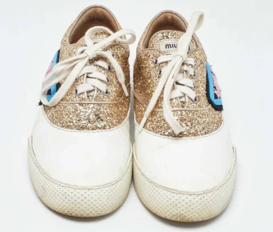 Miu Pre-owned Leather sneakers Multicolor Dames