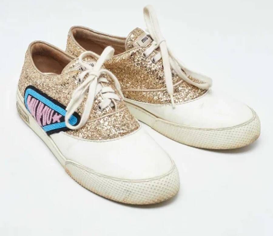 Miu Pre-owned Leather sneakers Multicolor Dames