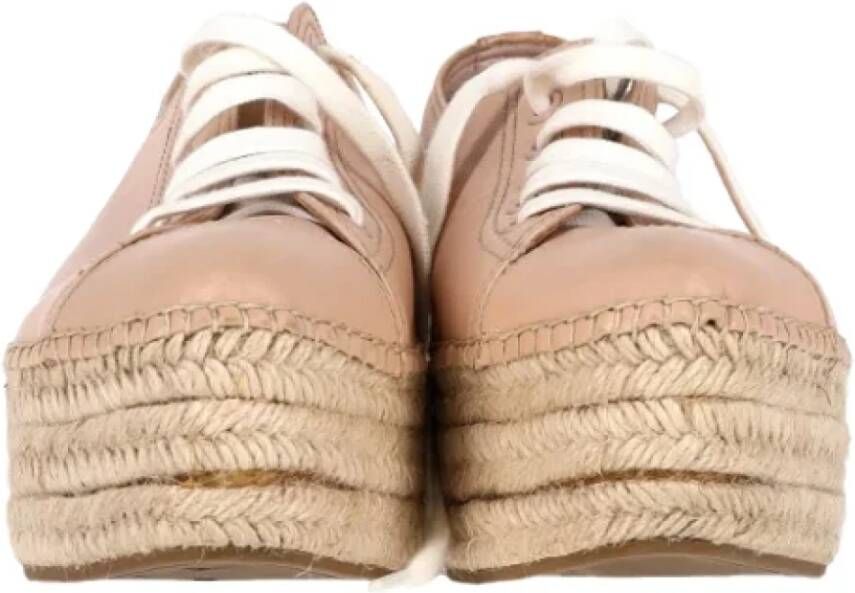 Miu Pre-owned Leather sneakers Pink Dames