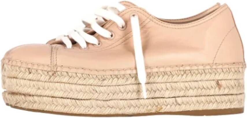 Miu Pre-owned Leather sneakers Pink Dames