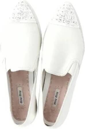 Miu Pre-owned Leather sneakers White Dames