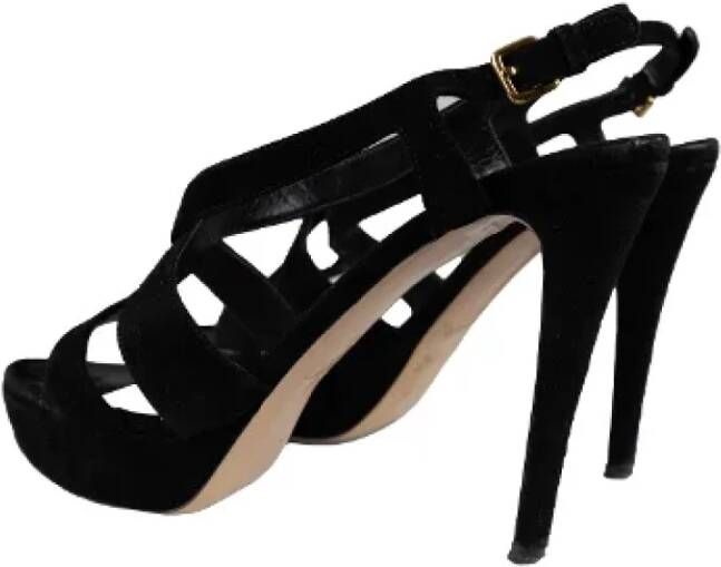 Miu Pre-owned Linen sandals Black Dames