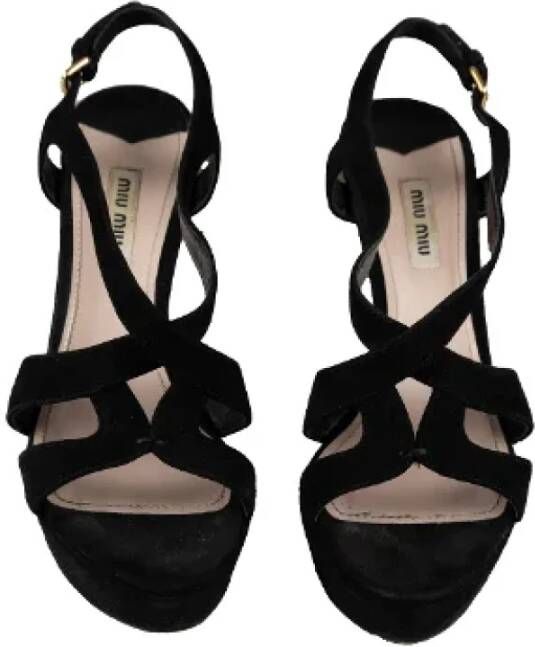 Miu Pre-owned Linen sandals Black Dames