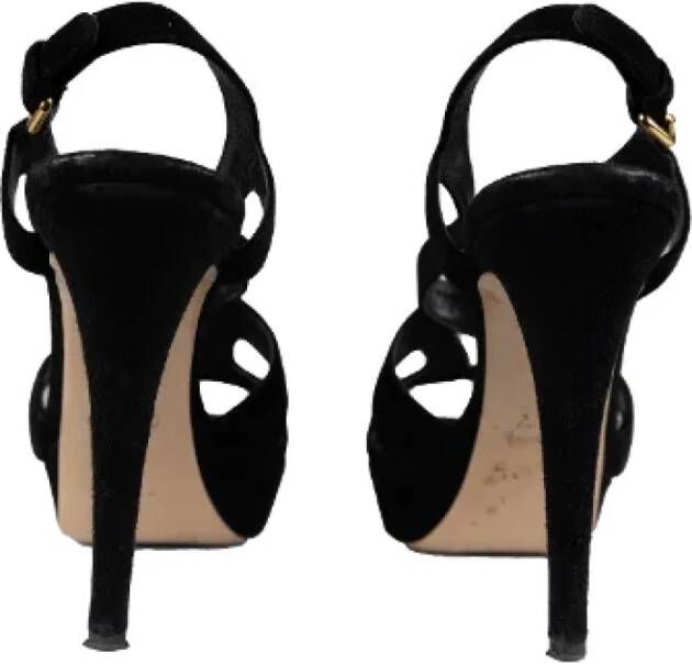 Miu Pre-owned Linen sandals Black Dames