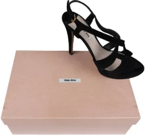 Miu Pre-owned Linen sandals Black Dames