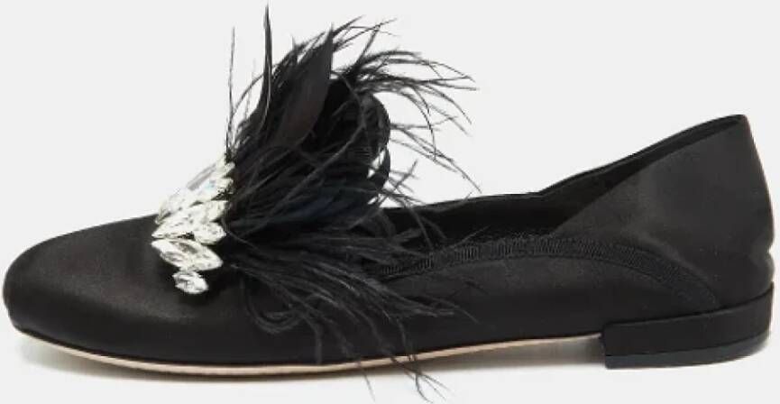 Miu Pre-owned Satin flats Black Dames