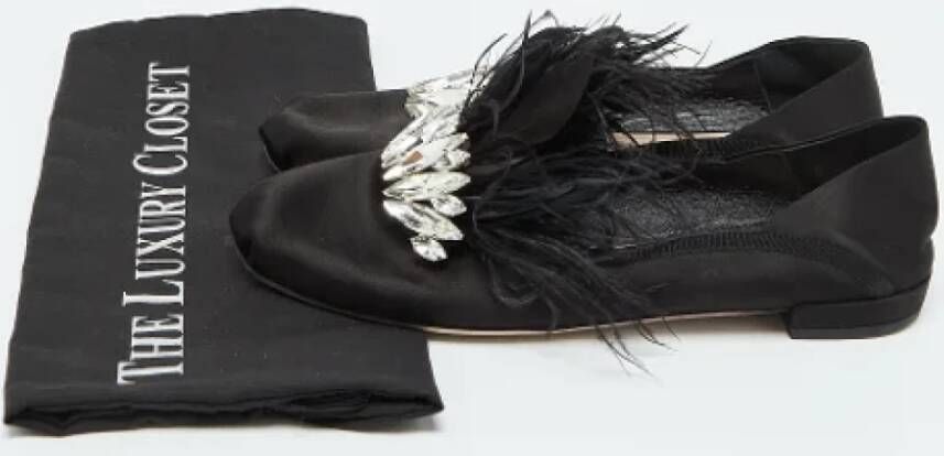 Miu Pre-owned Satin flats Black Dames