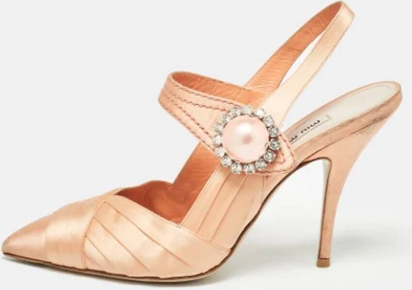 Miu Pre-owned Satin heels Orange Dames