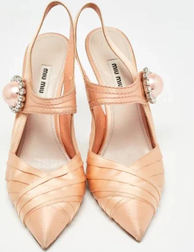 Miu Pre-owned Satin heels Orange Dames