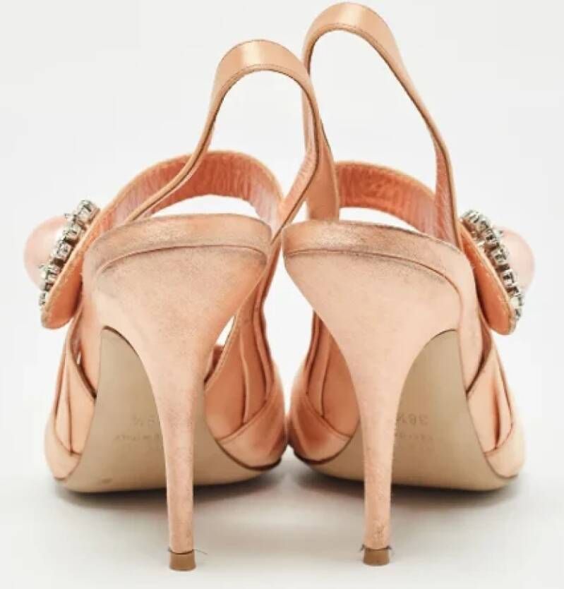 Miu Pre-owned Satin heels Orange Dames