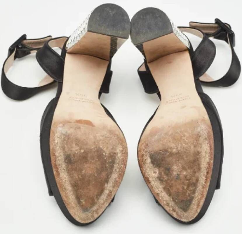 Miu Pre-owned Satin sandals Black Dames