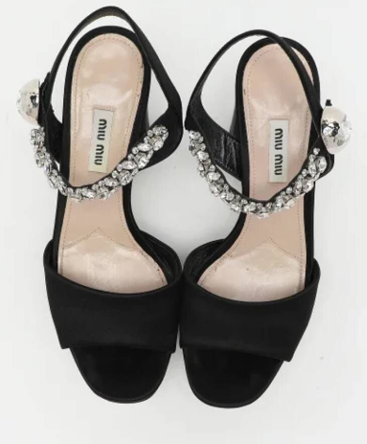 Miu Pre-owned Satin sandals Black Dames