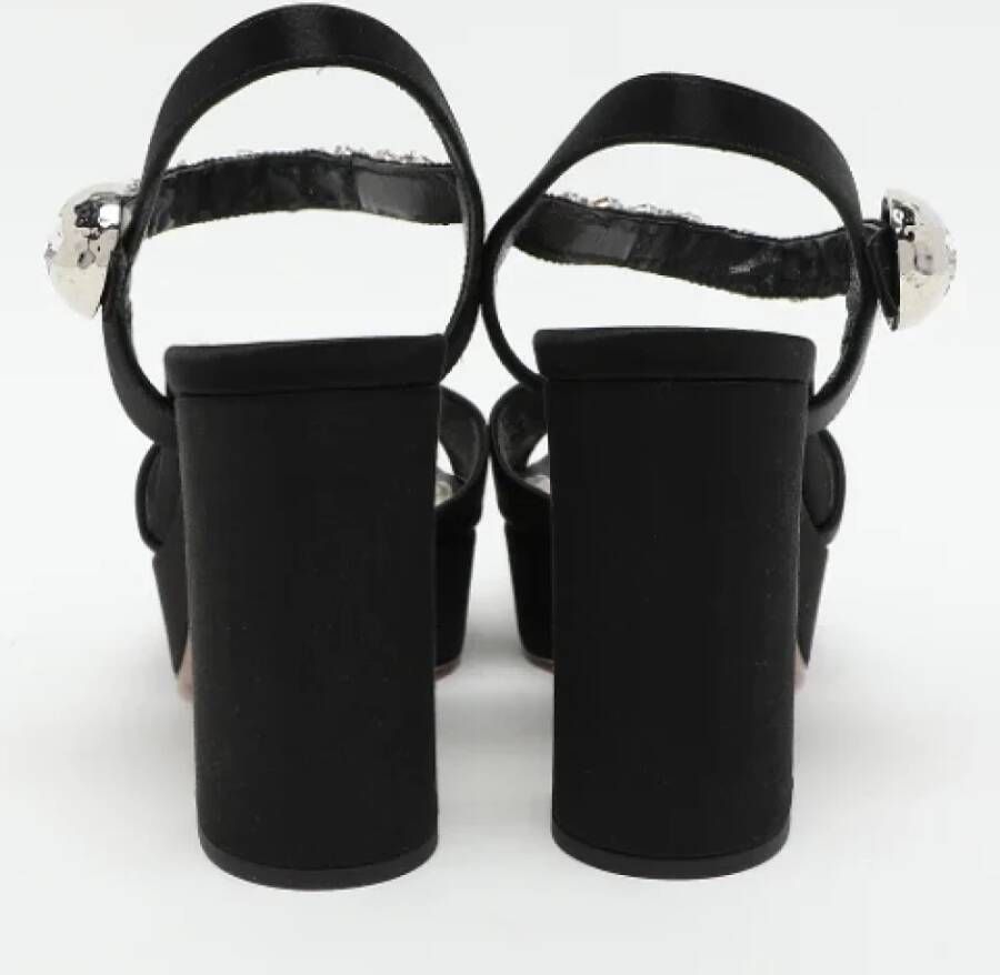 Miu Pre-owned Satin sandals Black Dames