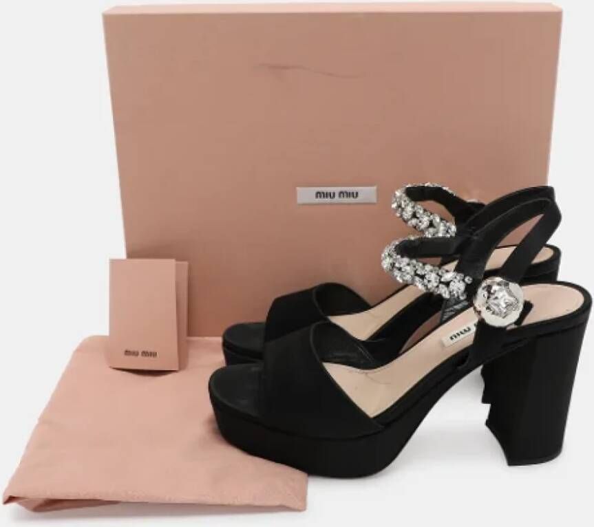 Miu Pre-owned Satin sandals Black Dames