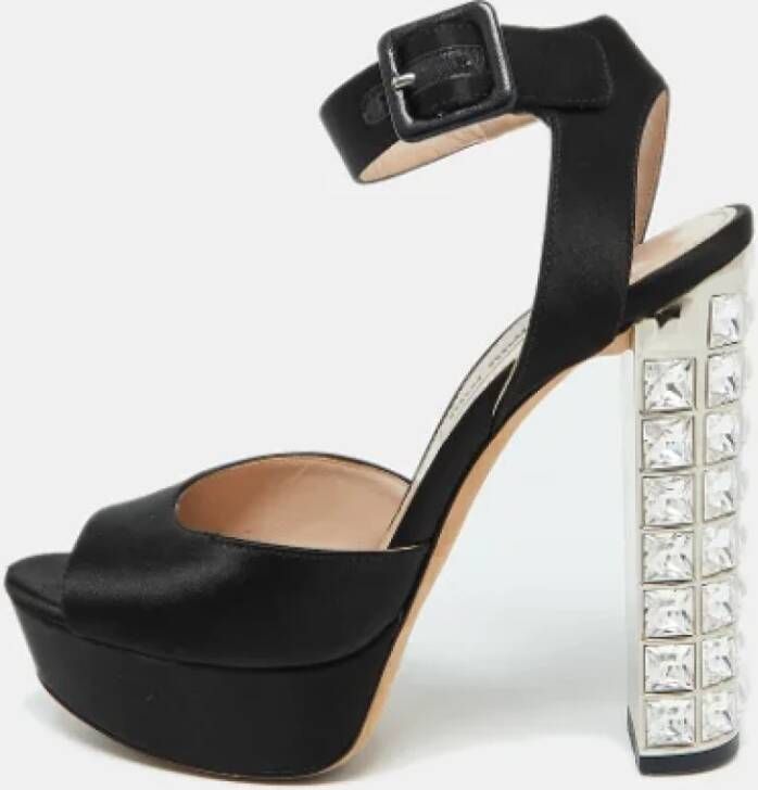 Miu Pre-owned Satin sandals Black Dames