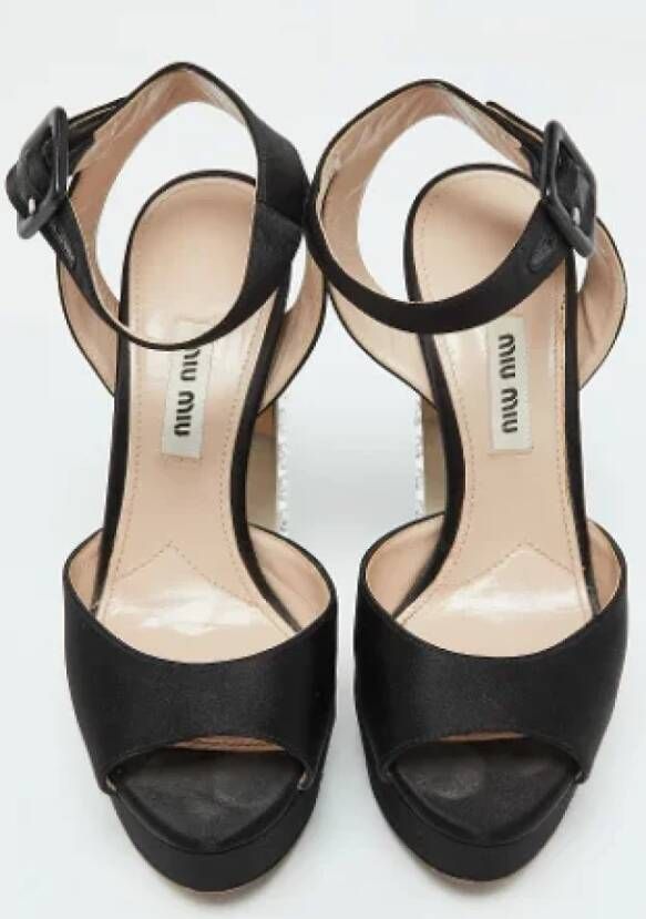 Miu Pre-owned Satin sandals Black Dames