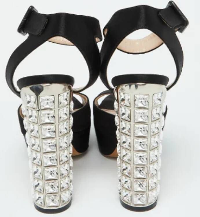 Miu Pre-owned Satin sandals Black Dames