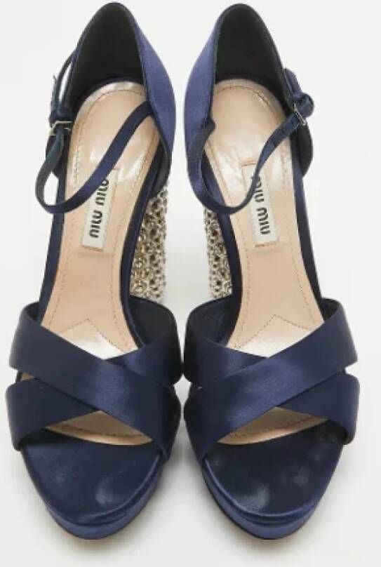 Miu Pre-owned Satin sandals Blue Dames