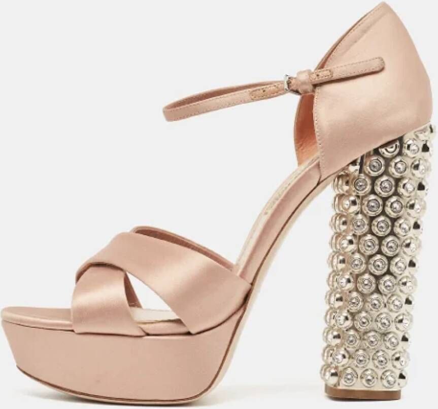 Miu Pre-owned Satin sandals Pink Dames