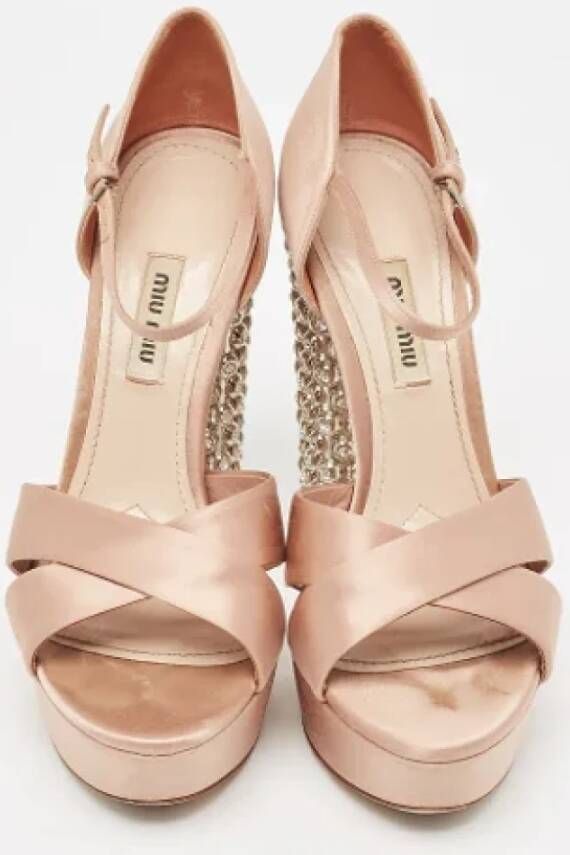 Miu Pre-owned Satin sandals Pink Dames