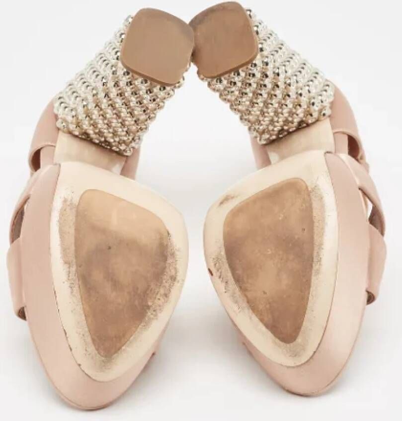 Miu Pre-owned Satin sandals Pink Dames