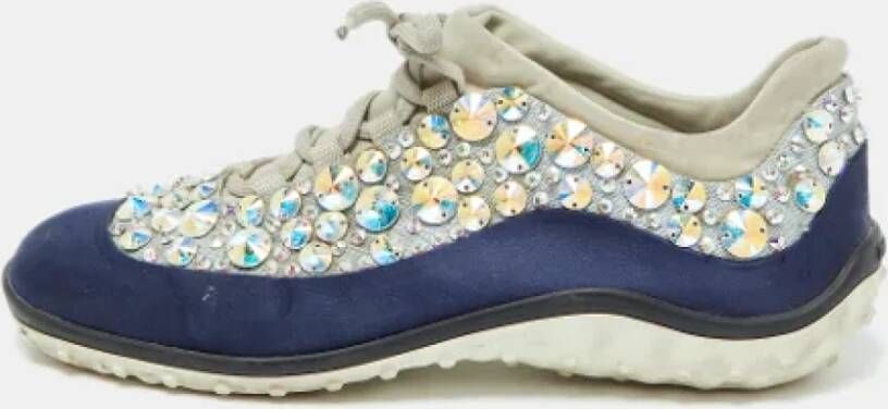 Miu Pre-owned Satin sneakers Blue Dames