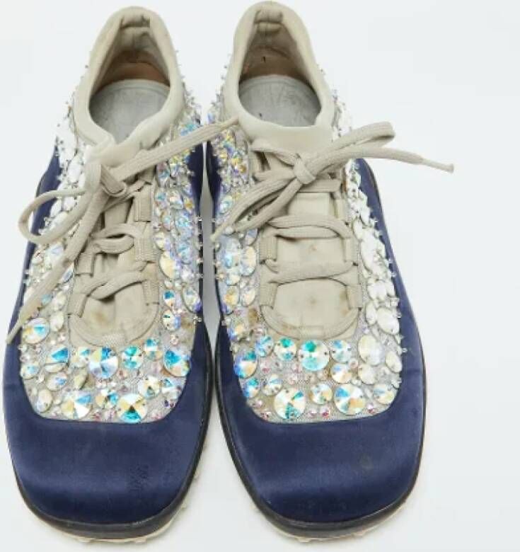 Miu Pre-owned Satin sneakers Blue Dames