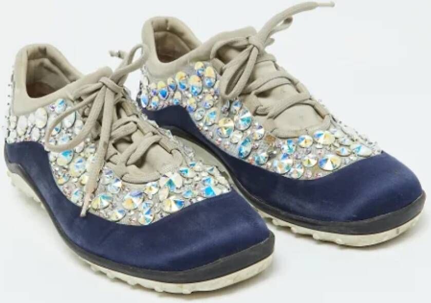 Miu Pre-owned Satin sneakers Blue Dames