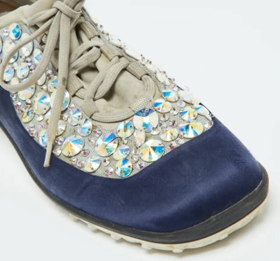 Miu Pre-owned Satin sneakers Blue Dames