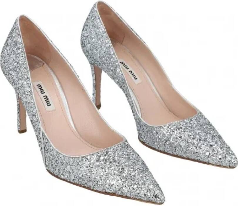 Miu Pre-owned Silver heels Gray Dames