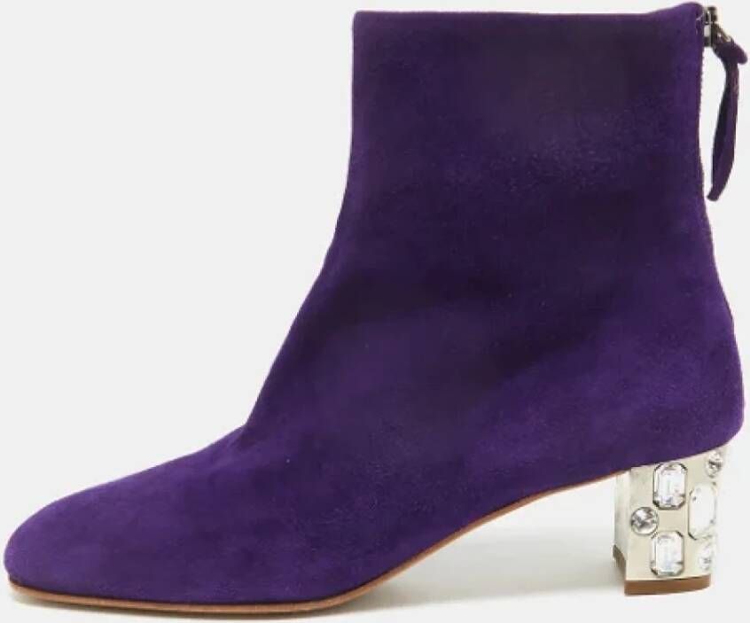 Miu Pre-owned Suede boots Purple Dames