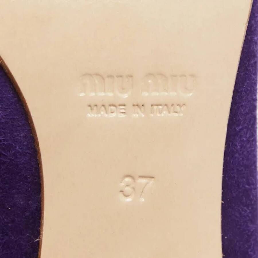 Miu Pre-owned Suede boots Purple Dames