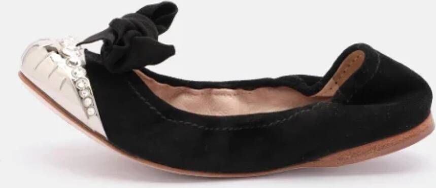 Miu Pre-owned Suede flats Black Dames