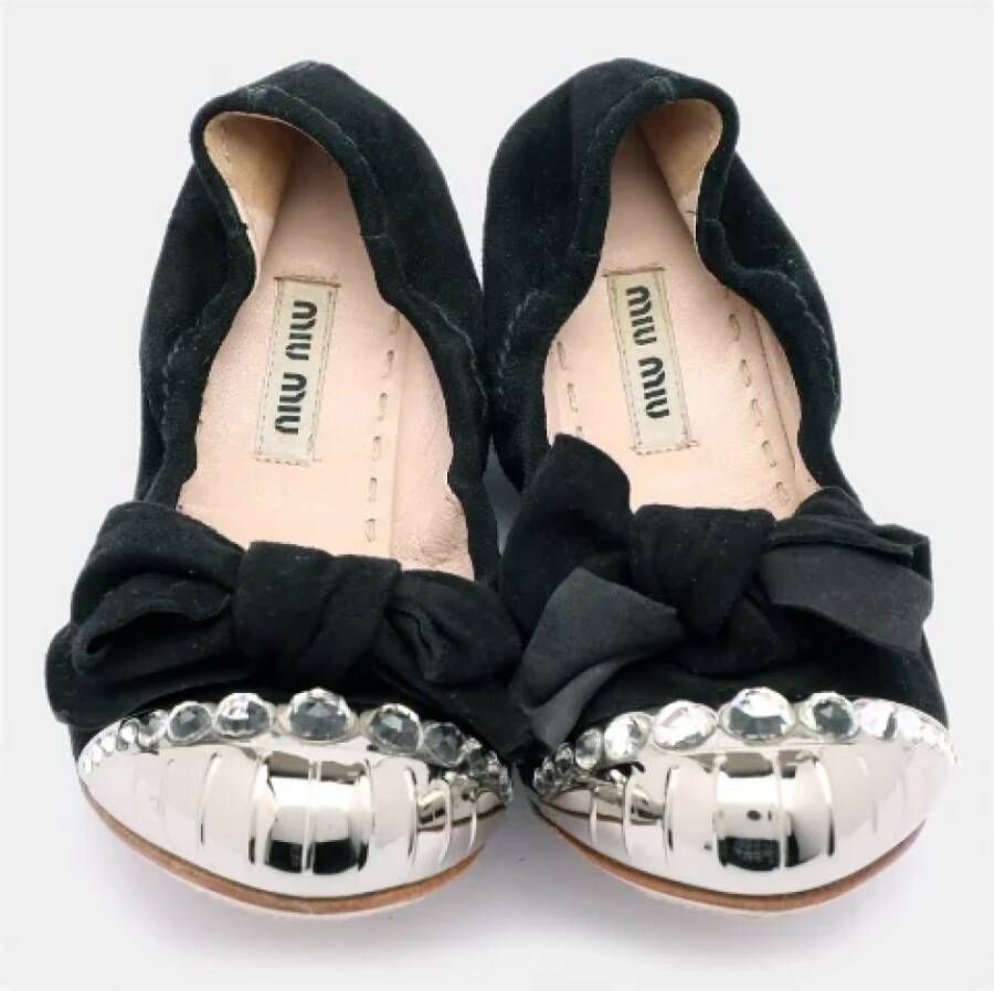 Miu Pre-owned Suede flats Black Dames