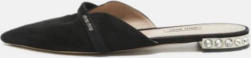 Miu Pre-owned Suede flats Black Dames