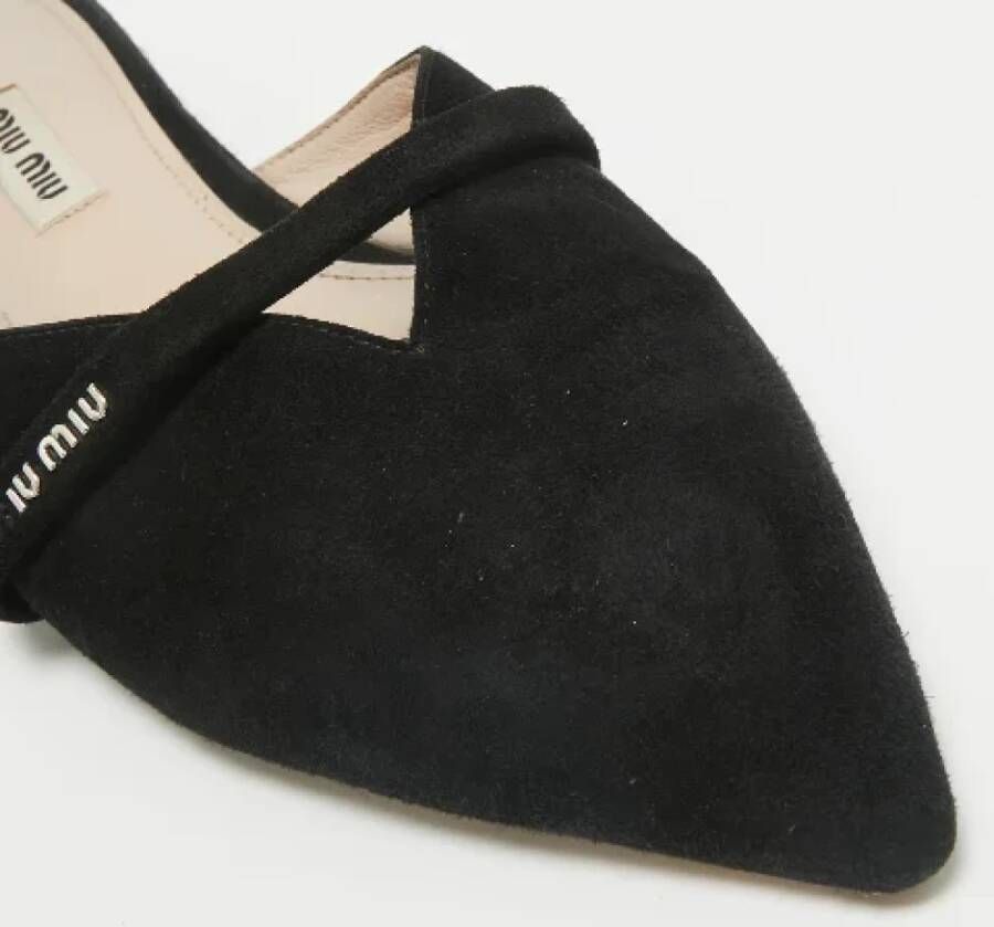 Miu Pre-owned Suede flats Black Dames