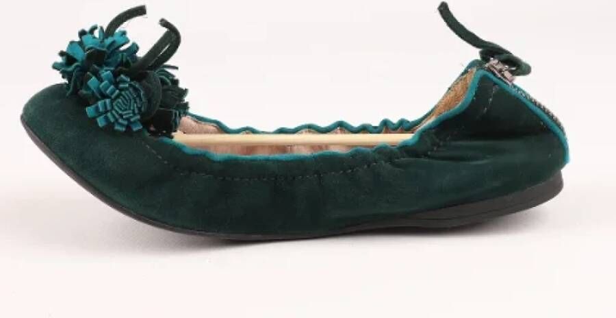 Miu Pre-owned Suede flats Green Dames