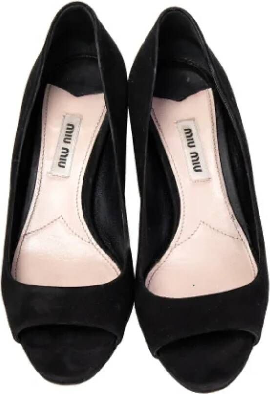 Miu Pre-owned Suede heels Black Dames