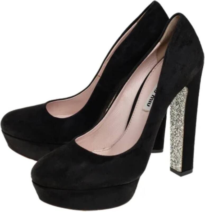 Miu Pre-owned Suede heels Black Dames