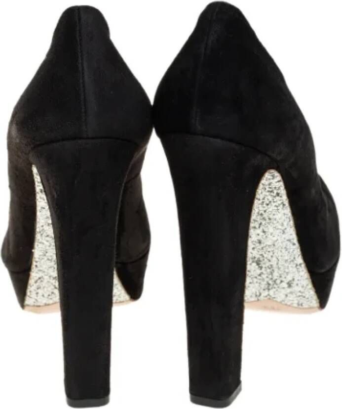 Miu Pre-owned Suede heels Black Dames