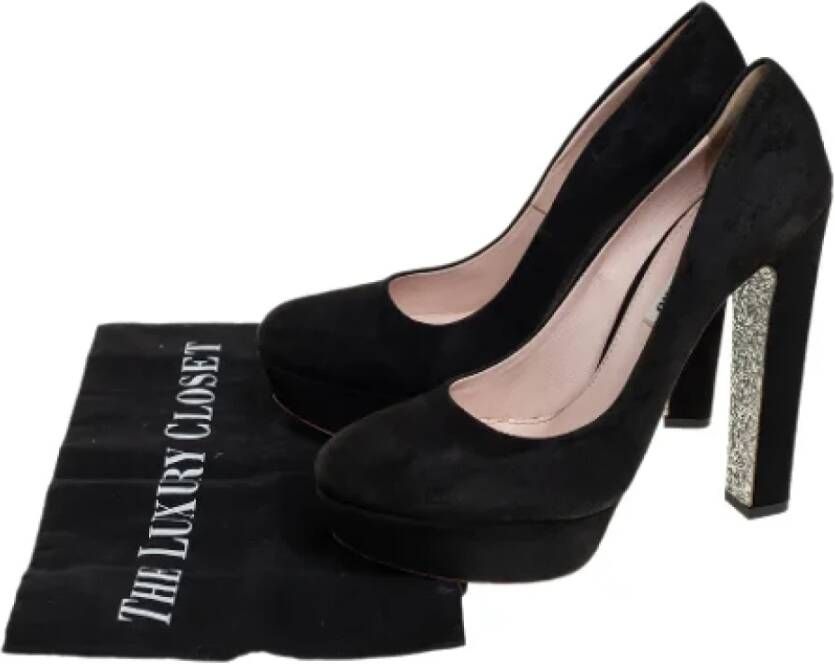 Miu Pre-owned Suede heels Black Dames