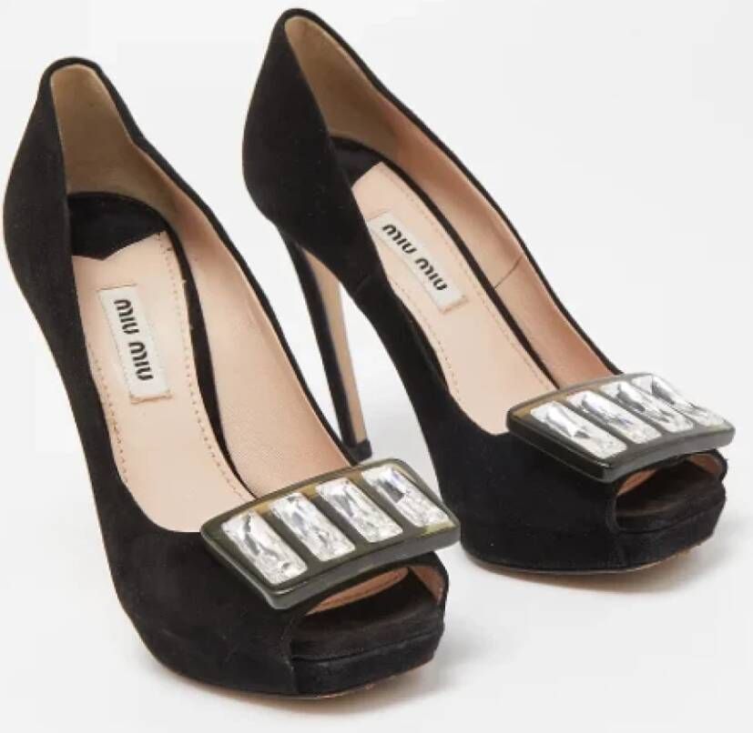 Miu Pre-owned Suede heels Black Dames