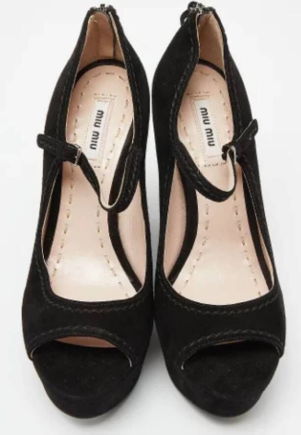 Miu Pre-owned Suede heels Black Dames