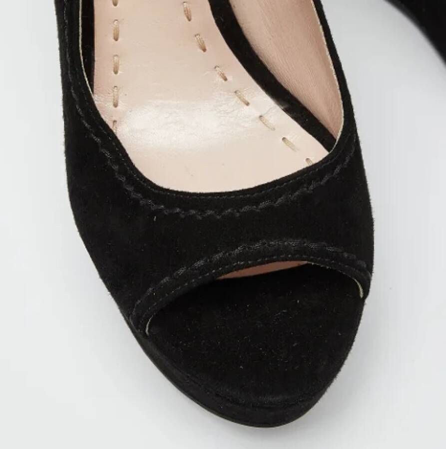 Miu Pre-owned Suede heels Black Dames