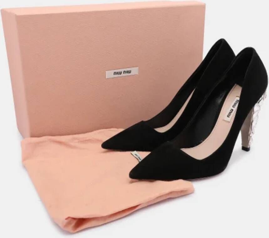 Miu Pre-owned Suede heels Black Dames