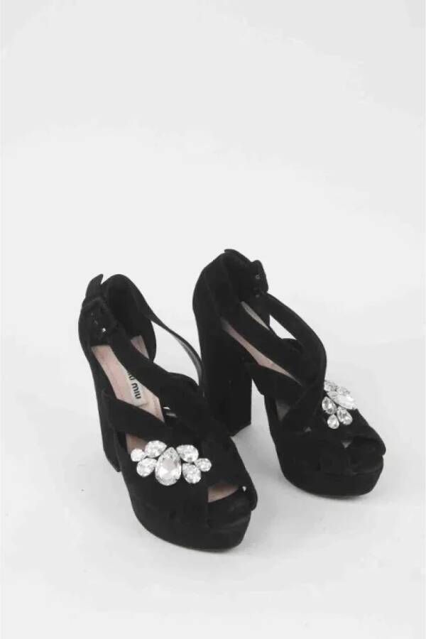 Miu Pre-owned Suede heels Black Dames