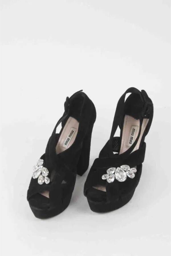 Miu Pre-owned Suede heels Black Dames