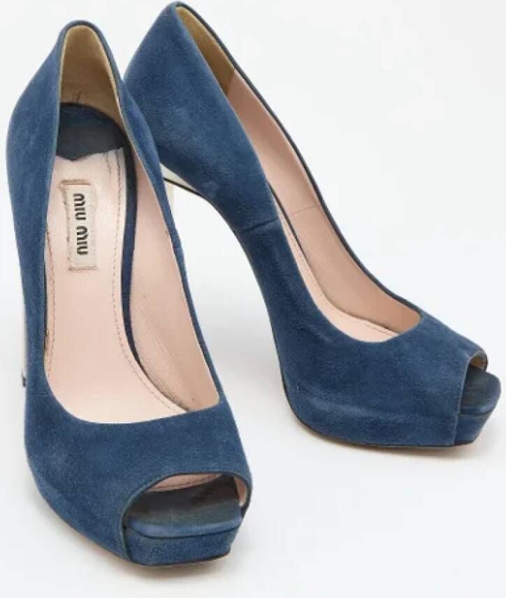 Miu Pre-owned Suede heels Blue Dames